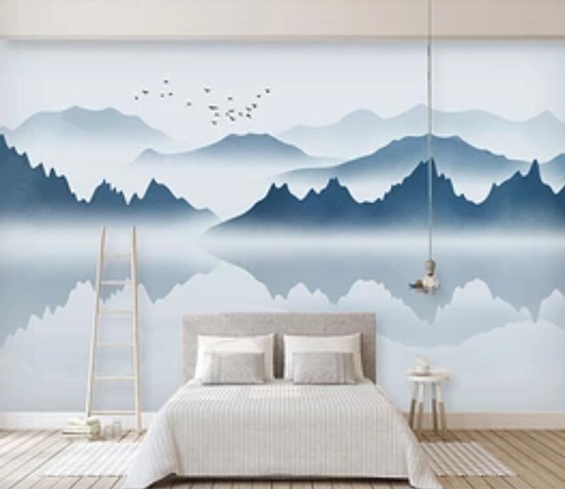 3D Mountain River 1918 Wall Murals Wallpaper AJ Wallpaper 2 