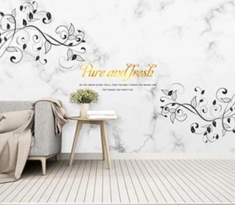 3D Black Leaves 2589 Wall Murals Wallpaper AJ Wallpaper 2 