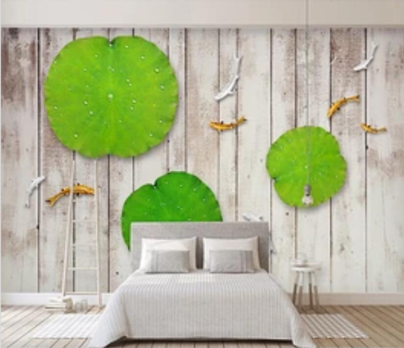 3D Lotus Leaf 1562 Wall Murals Wallpaper AJ Wallpaper 2 