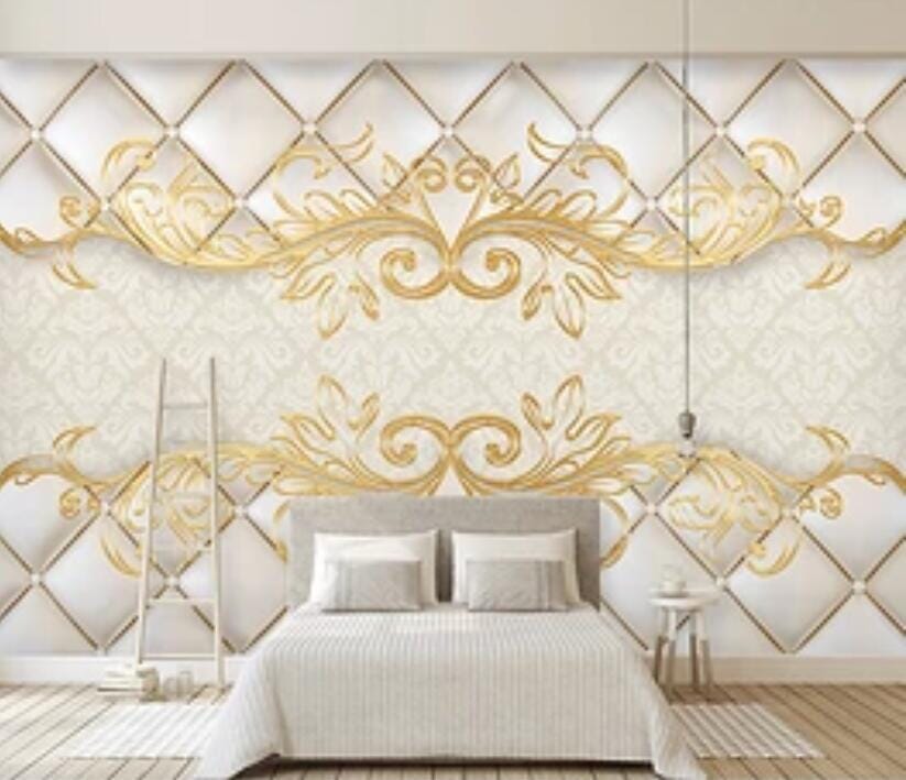 3D Golden Flowers 2562 Wall Murals Wallpaper AJ Wallpaper 2 