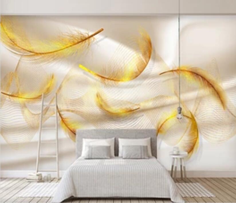 3D Golden Feather 1064 Wall Murals Wallpaper AJ Wallpaper 2 