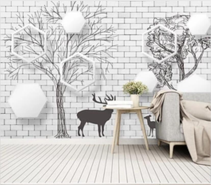 3D Tree Fawn 999 Wall Murals Wallpaper AJ Wallpaper 2 