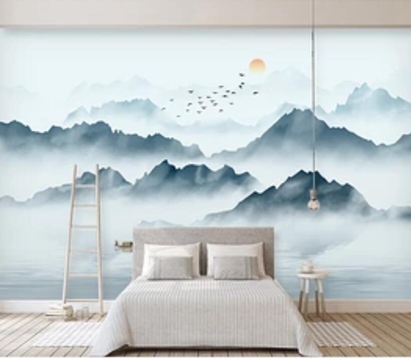 3D Misty Valley 946 Wall Murals Wallpaper AJ Wallpaper 2 