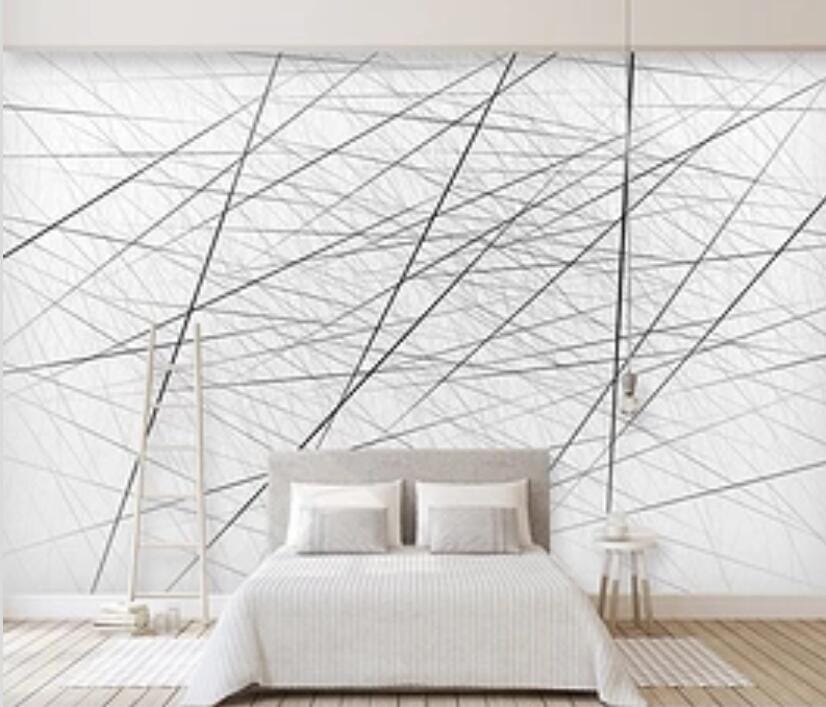 3D Black Lines 2200 Wall Murals Wallpaper AJ Wallpaper 2 
