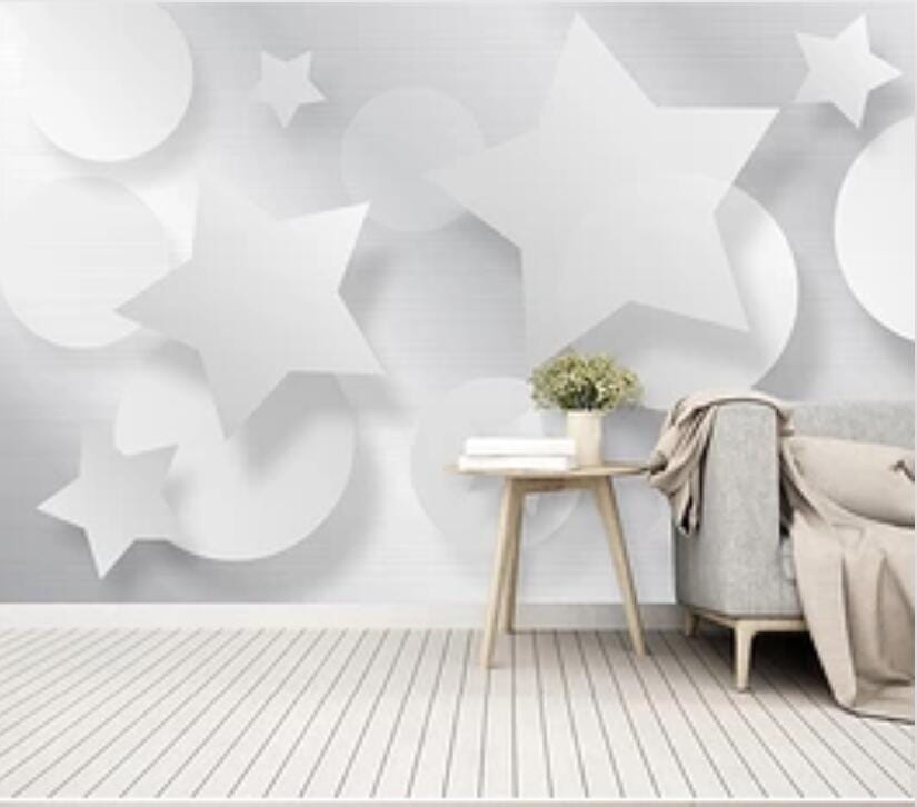 3D White Stars 2187 Wall Murals Wallpaper AJ Wallpaper 2 