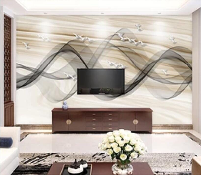 3D Black Wave 2167 Wall Murals Wallpaper AJ Wallpaper 2 