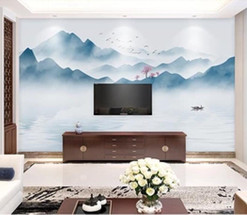 3D Misty Valley 2145 Wall Murals Wallpaper AJ Wallpaper 2 