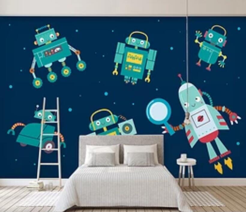 3D Green Robot 1890 Wall Murals Wallpaper AJ Wallpaper 2 