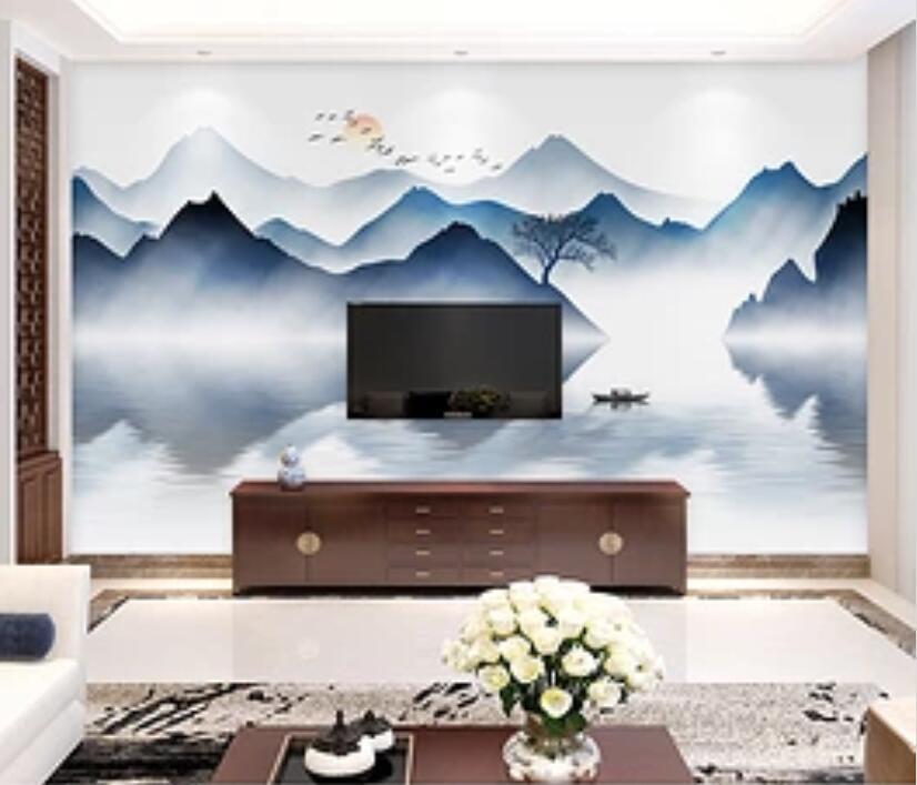 3D Valley Boat 468 Wall Murals Wallpaper AJ Wallpaper 2 