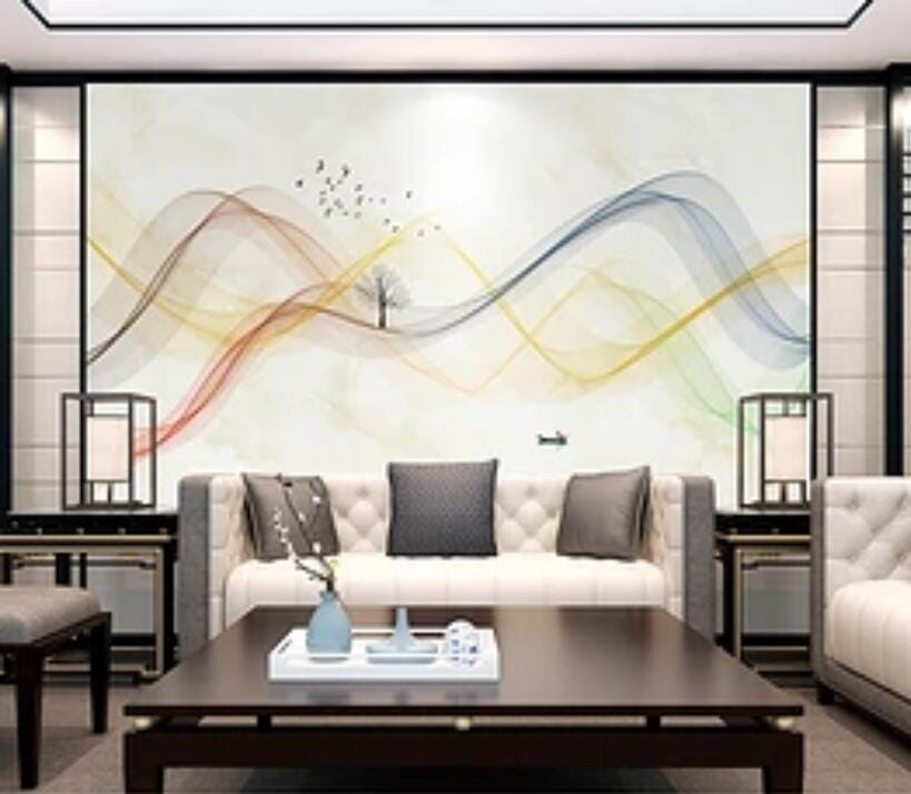 3D Orange Wave 1783 Wall Murals Wallpaper AJ Wallpaper 2 