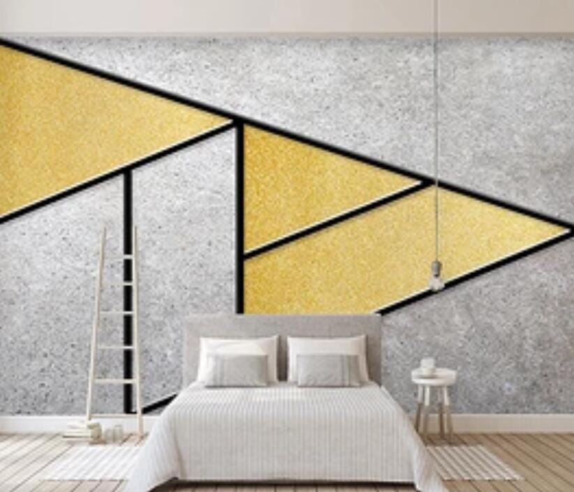 3D Yellow Triangle 1768 Wall Murals Wallpaper AJ Wallpaper 2 