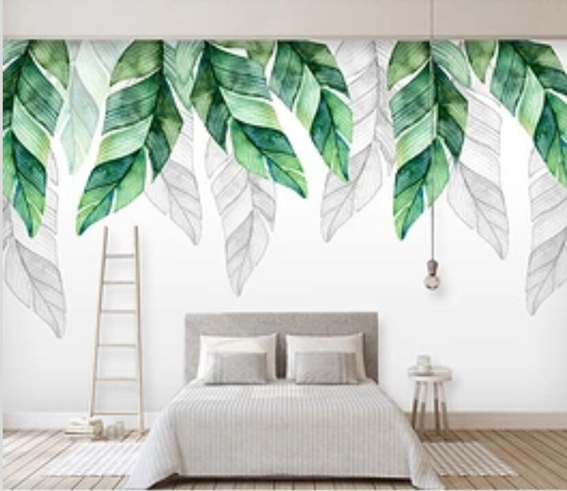 3D Green Leaf 1762 Wall Murals Wallpaper AJ Wallpaper 2 