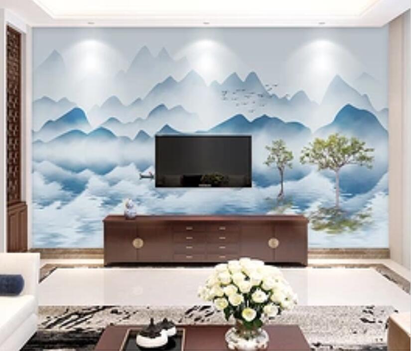 3D Mountain Cloud 351 Wall Murals Wallpaper AJ Wallpaper 2 