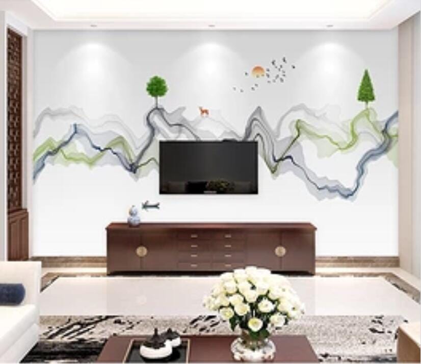 3D Small Green Tree 1719 Wall Murals Wallpaper AJ Wallpaper 2 