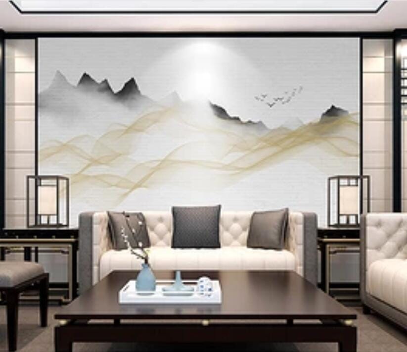 3D Golden Lines 1617 Wall Murals Wallpaper AJ Wallpaper 2 
