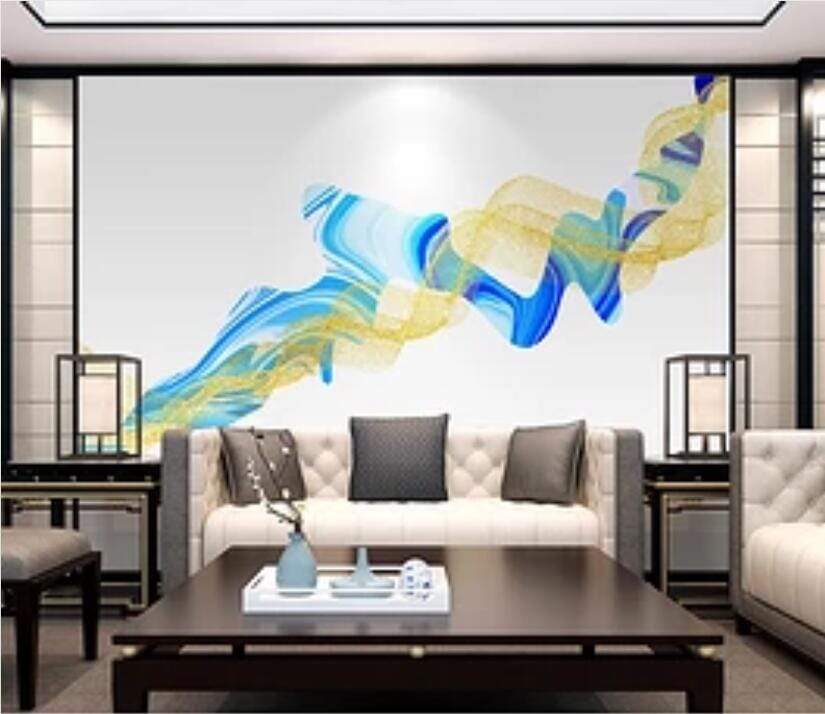 3D Golden Wave 1614 Wall Murals Wallpaper AJ Wallpaper 2 