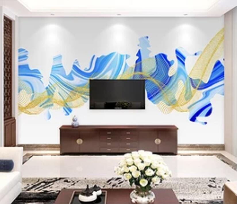 3D Golden Wave 1613 Wall Murals Wallpaper AJ Wallpaper 2 