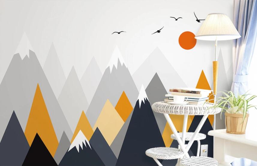 3D Mountain Peak Bird 1422 Wall Murals Wallpaper AJ Wallpaper 2 