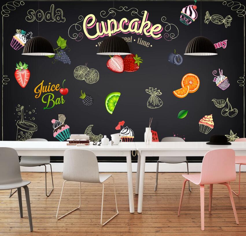 3D Strawberry Orange 1360 Food Wall Murals Wallpaper AJ Wallpaper 2 