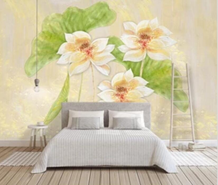 3D Lotus Flower 3075 Wall Murals Wallpaper AJ Wallpaper 2 