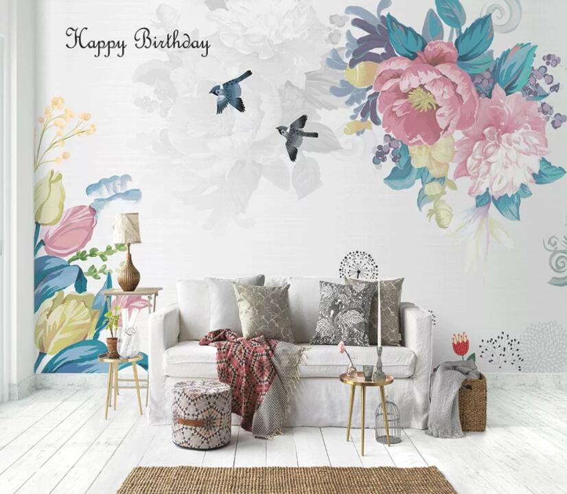 3D Flower Bird 1335 Wall Murals Wallpaper AJ Wallpaper 2 
