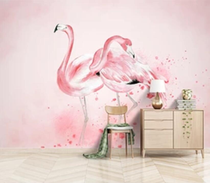 3D Pink Flamingo 1935 Wall Murals Wallpaper AJ Wallpaper 2 