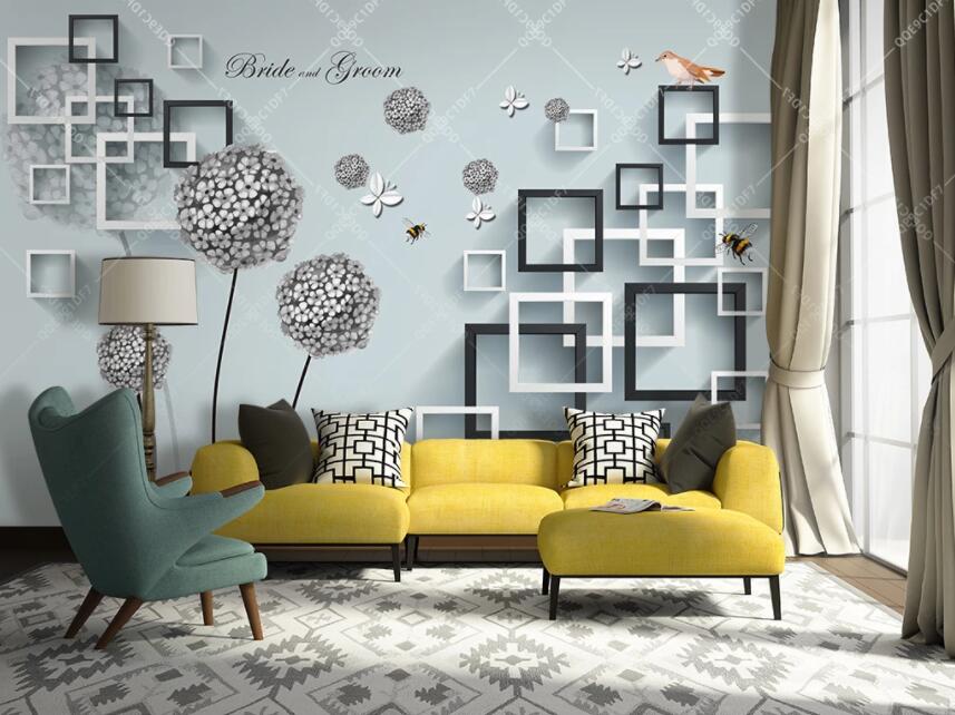 3D Square Pattern 1336 Wall Murals Wallpaper AJ Wallpaper 2 