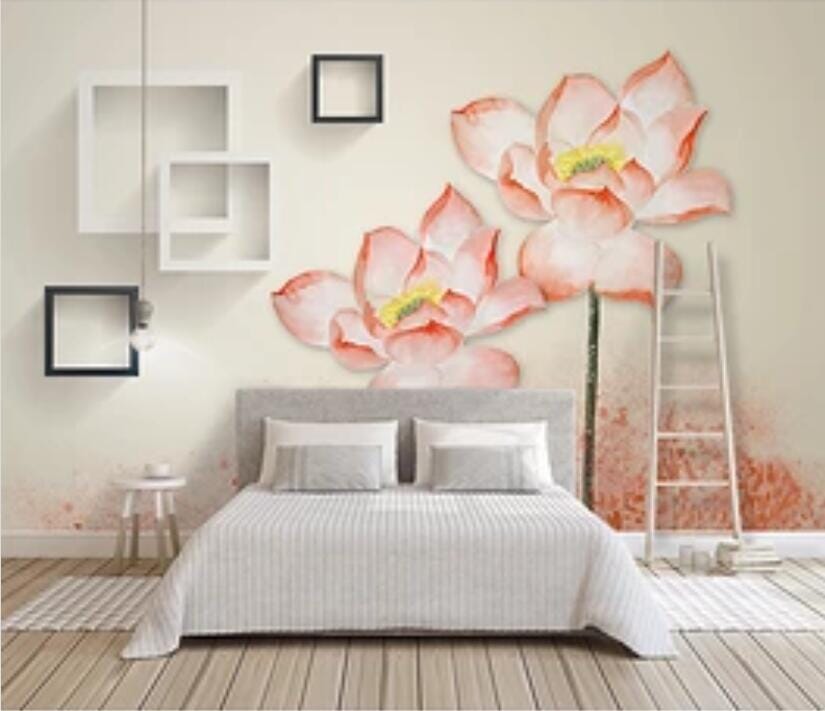 3D Pink Lotus 2859 Wall Murals Wallpaper AJ Wallpaper 2 