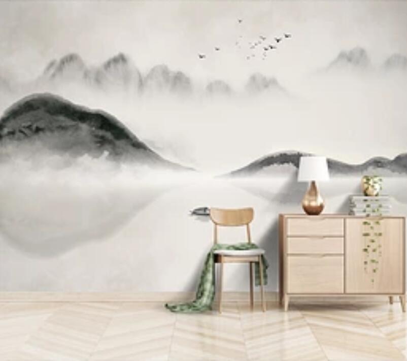 3D Mountain River 1873 Wall Murals Wallpaper AJ Wallpaper 2 