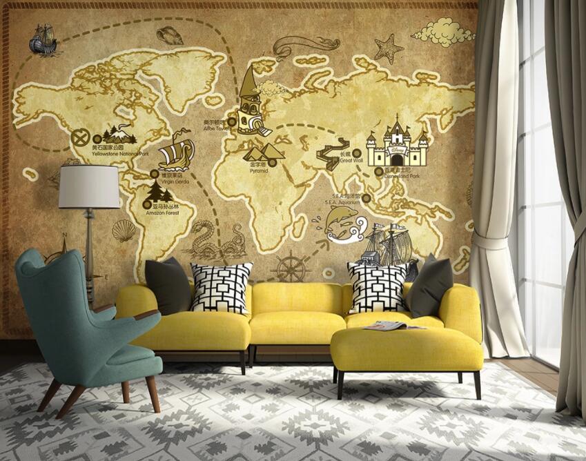 3D Map 1279 Wall Murals Wallpaper AJ Wallpaper 2 