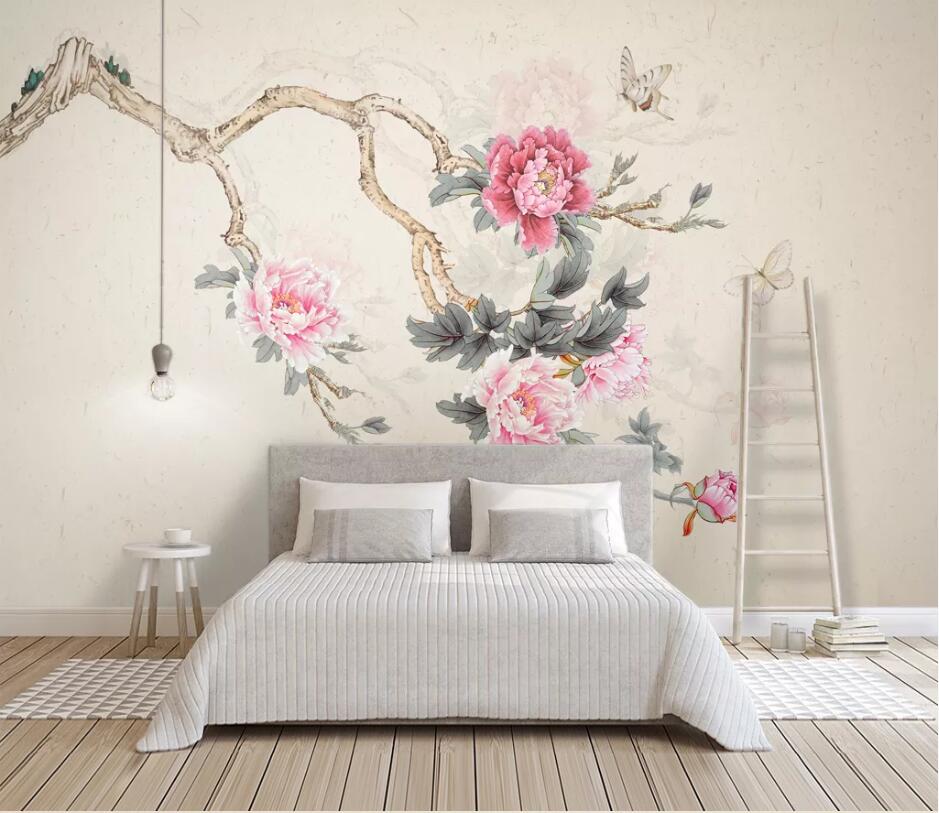 3D Pink Flowers 1233 Wall Murals Wallpaper AJ Wallpaper 2 