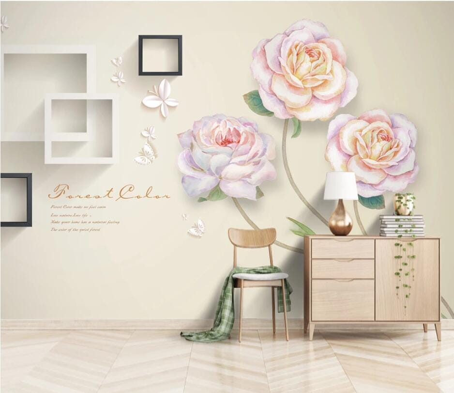 3D Flower Square 2315 Wall Murals Wallpaper AJ Wallpaper 2 