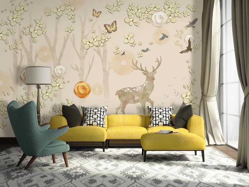 3D Forest Fawn 1255 Wall Murals Wallpaper AJ Wallpaper 2 