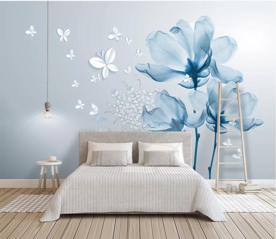 3D Flower Butterfly 1062 Wall Murals Wallpaper AJ Wallpaper 2 