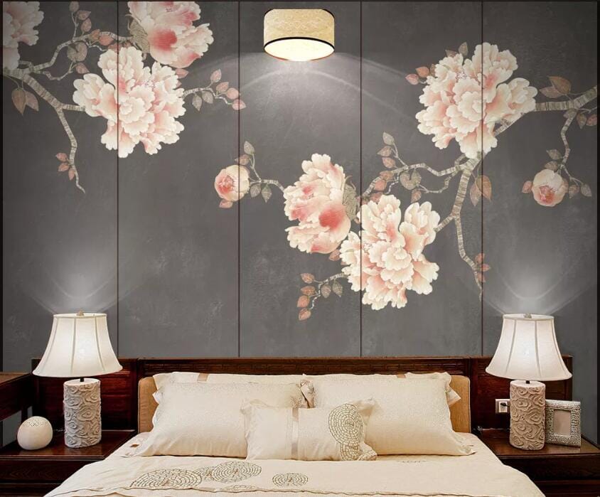 3D Branch Peony 2146 Wall Murals Wallpaper AJ Wallpaper 2 