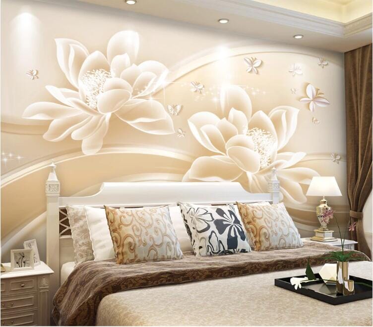 3D Lotus Bloom 2194 Wall Murals Wallpaper AJ Wallpaper 2 