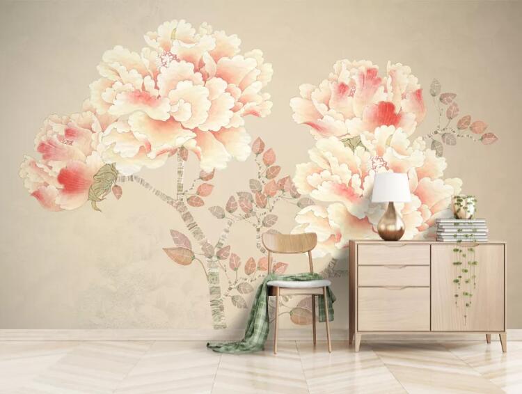 3D Peony Flower 721 Wall Murals Wallpaper AJ Wallpaper 2 