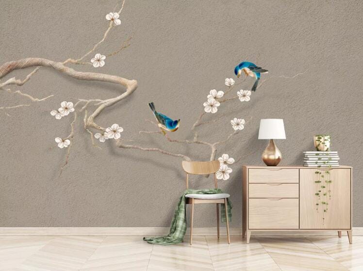3D Twig Magpie 2116 Wall Murals Wallpaper AJ Wallpaper 2 