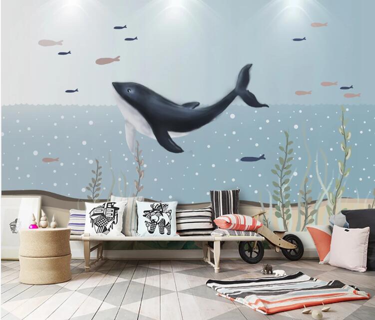 3D Deep Sea Whale 655 Wall Murals Wallpaper AJ Wallpaper 2 