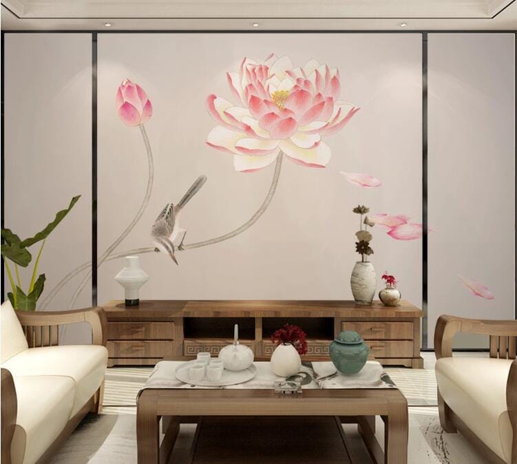 3D Pink Lotus 1928 Wall Murals Wallpaper AJ Wallpaper 2 