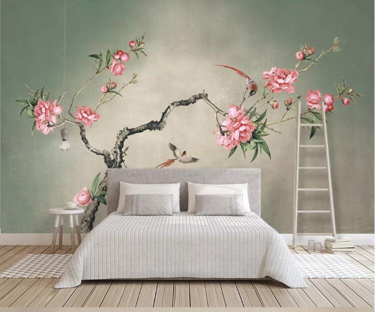 3D Pink Flowers 591 Wall Murals Wallpaper AJ Wallpaper 2 