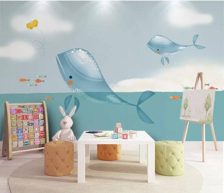 3D Blue Whale 1751 Wall Murals Wallpaper AJ Wallpaper 2 