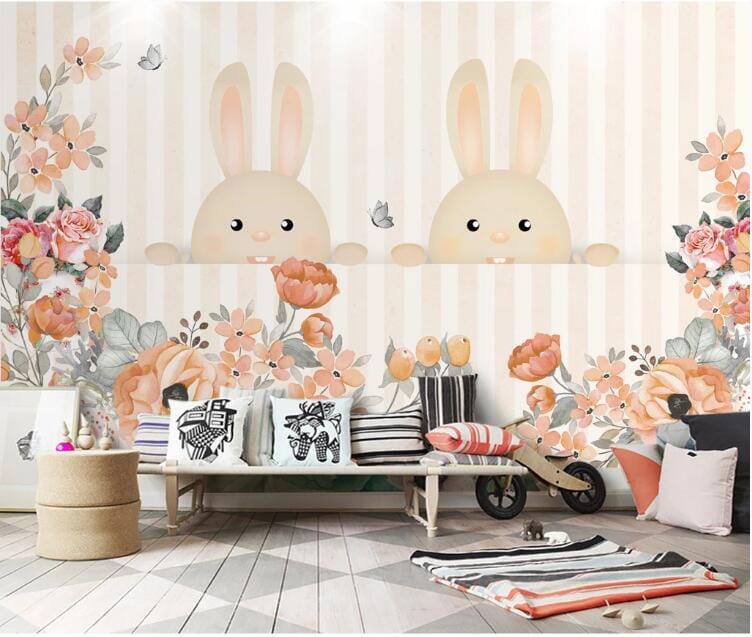 3D Cute Rabbit 1735 Wall Murals Wallpaper AJ Wallpaper 2 