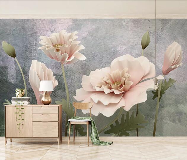3D Pink Lotus WC1652 Wall Murals