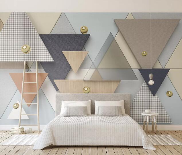 3D Wooden Triangle WC1649 Wall Murals