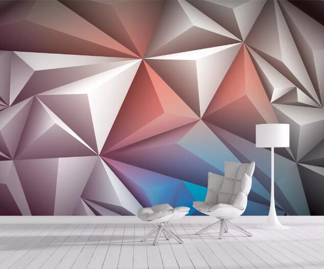 3D Red Triangle WC711 Wall Murals