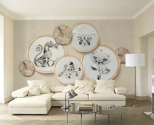 3D Embroidered Cat WC227 Wall Murals