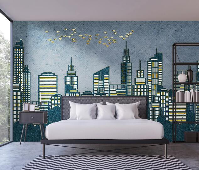 3D Building Birds WC1385 Wall Murals
