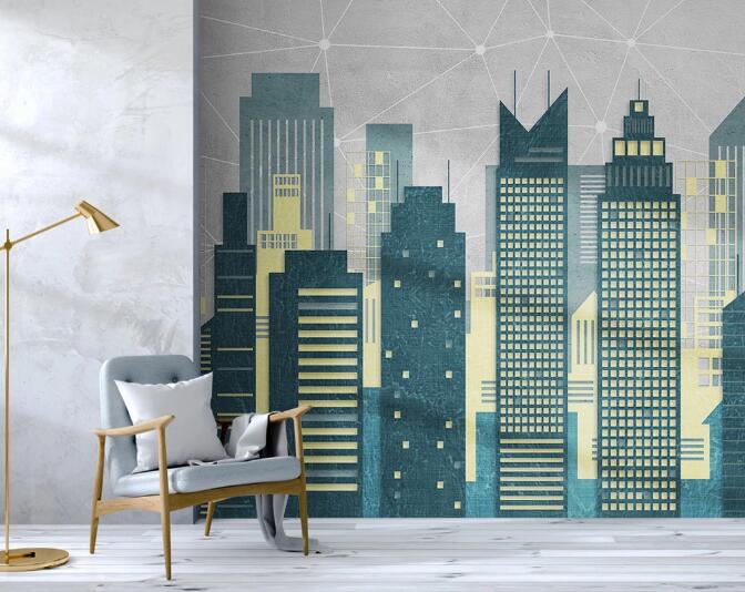 3D Building House WC1386 Wall Murals