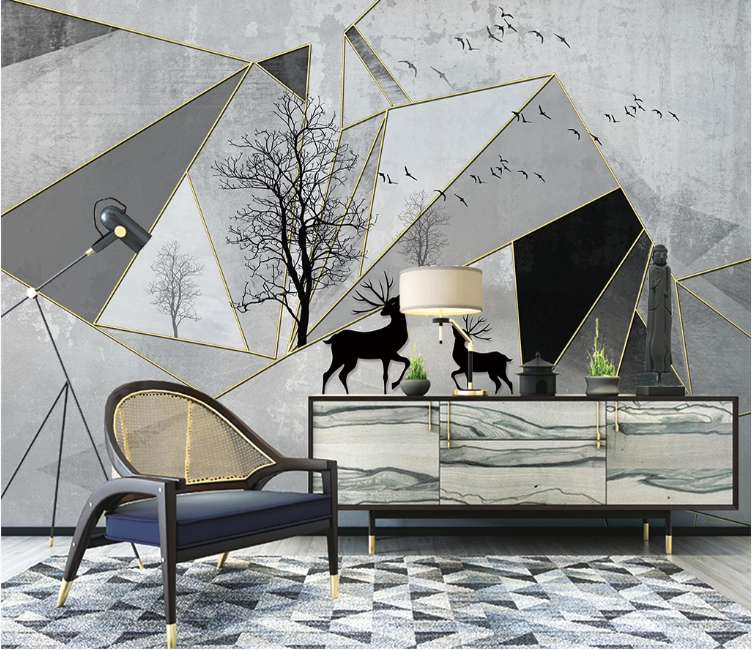 3D Black Elegant Deer WC1978 Wall Murals